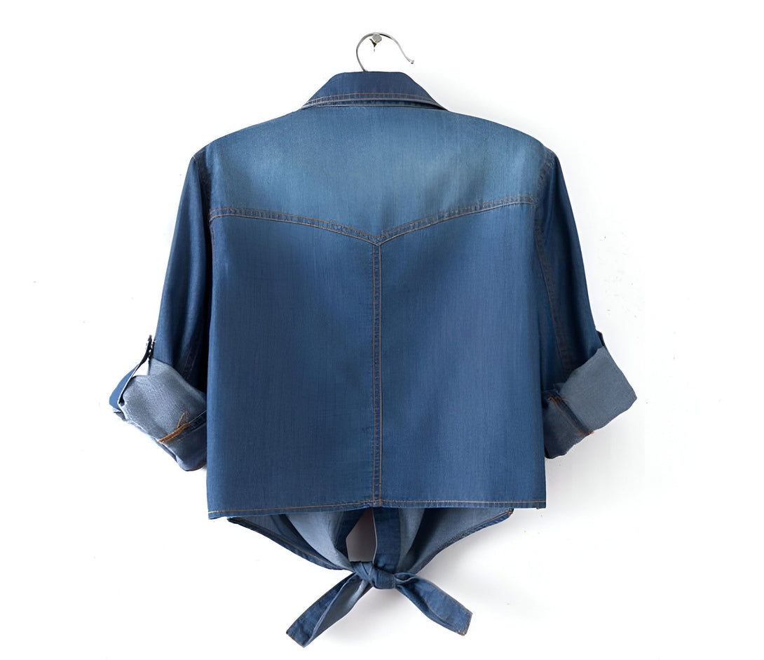 Chemise Denim Femme Nœud Dos

