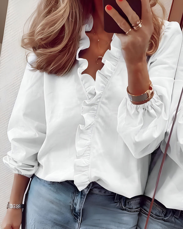 Chemise Femme Col Claudine Manches Longues

