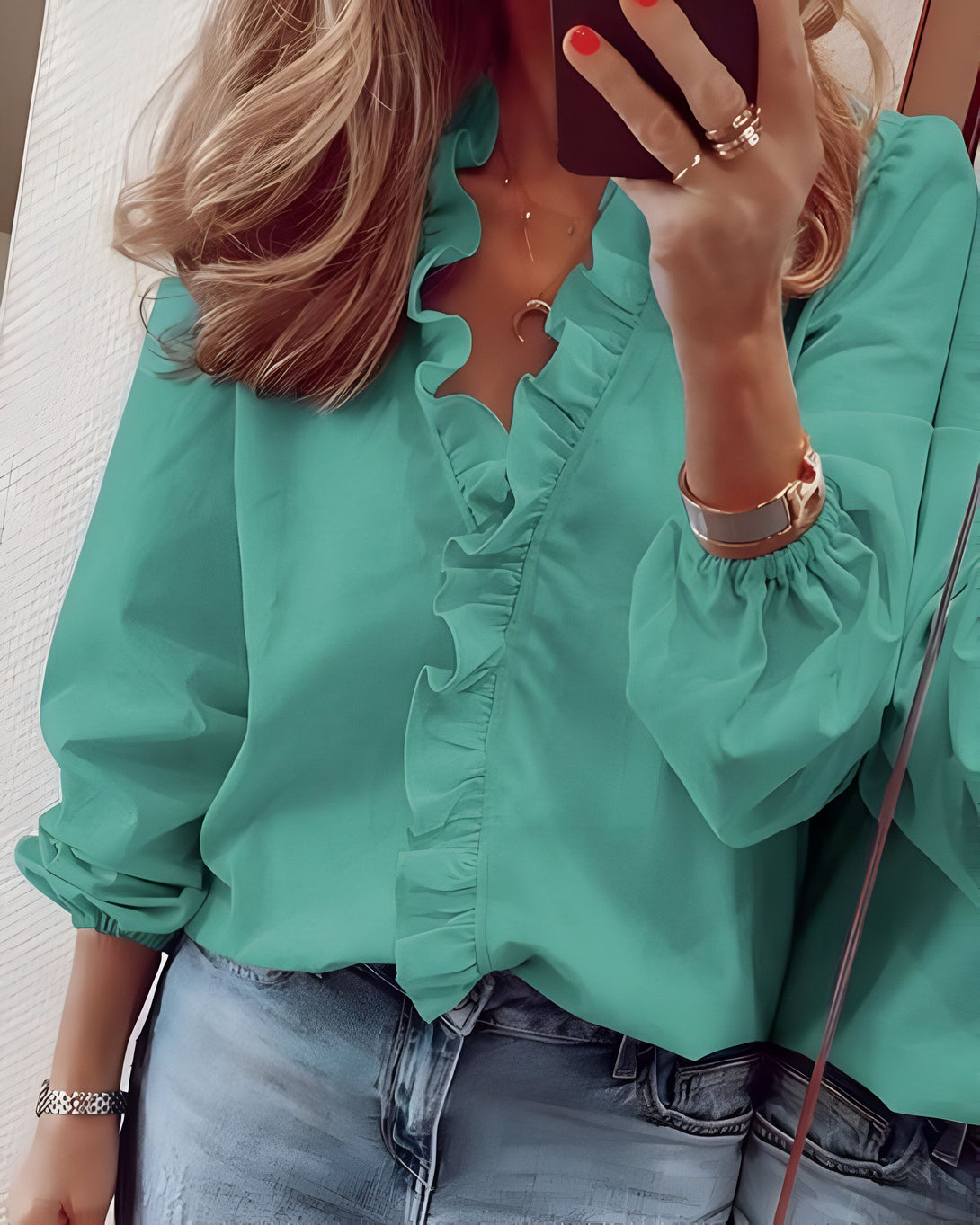Chemise Femme Col Claudine Manches Longues
