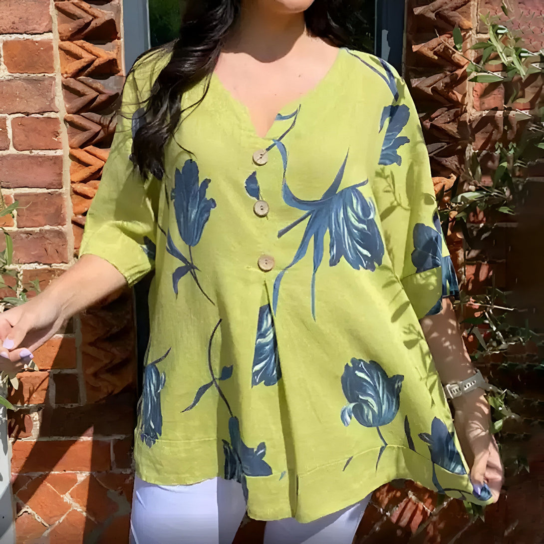 Chemise Femme Été Fleurie Col V
