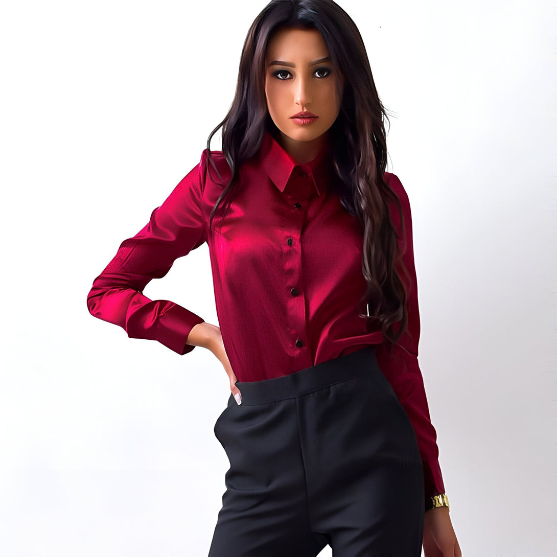 Chemise Femme Satin Manches Longues
