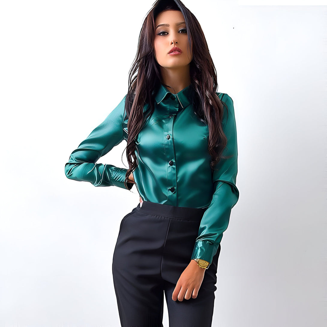 Chemise Femme Satin Manches Longues
