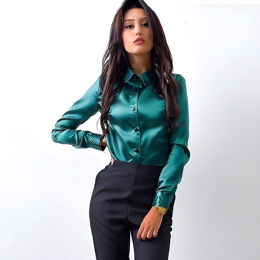 Chemise Femme Satin Manches Longues
