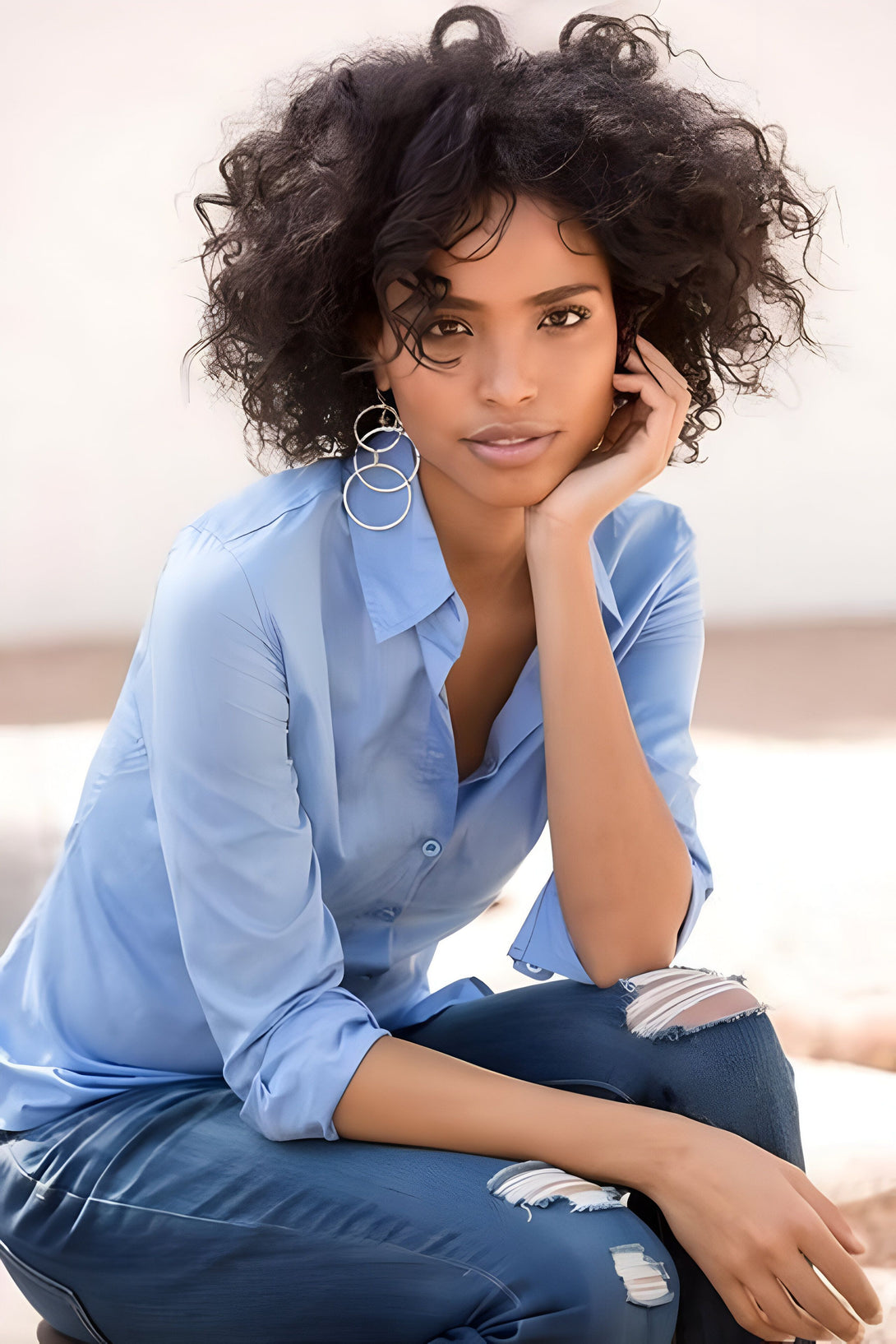 Chemisier Femme Élégant Manches Longues
