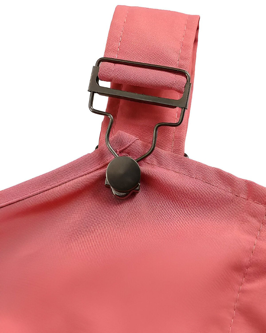 Une image d'une bretelle rose avec une boucle en métal.