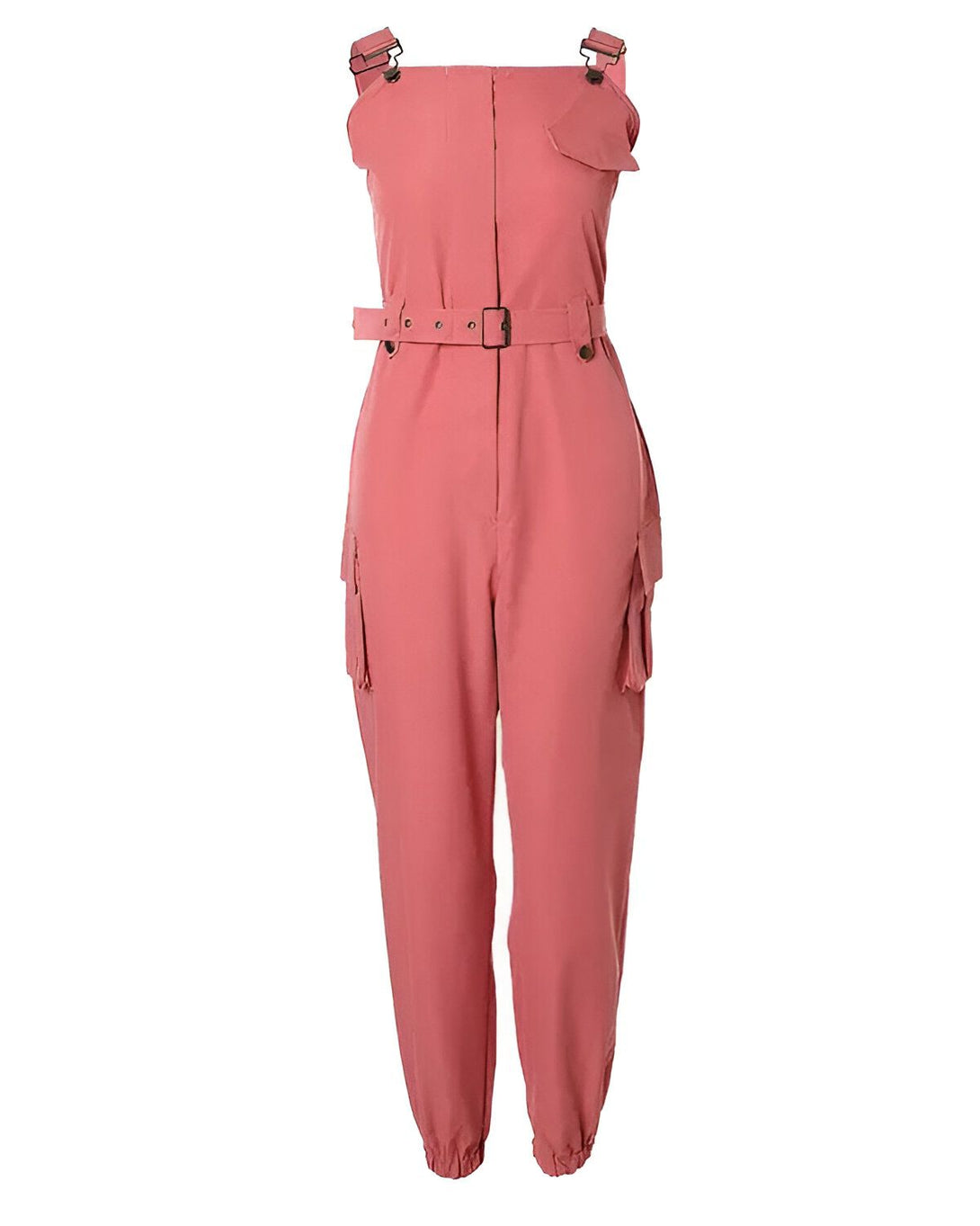 Combinaison rose avec poches et ceinture