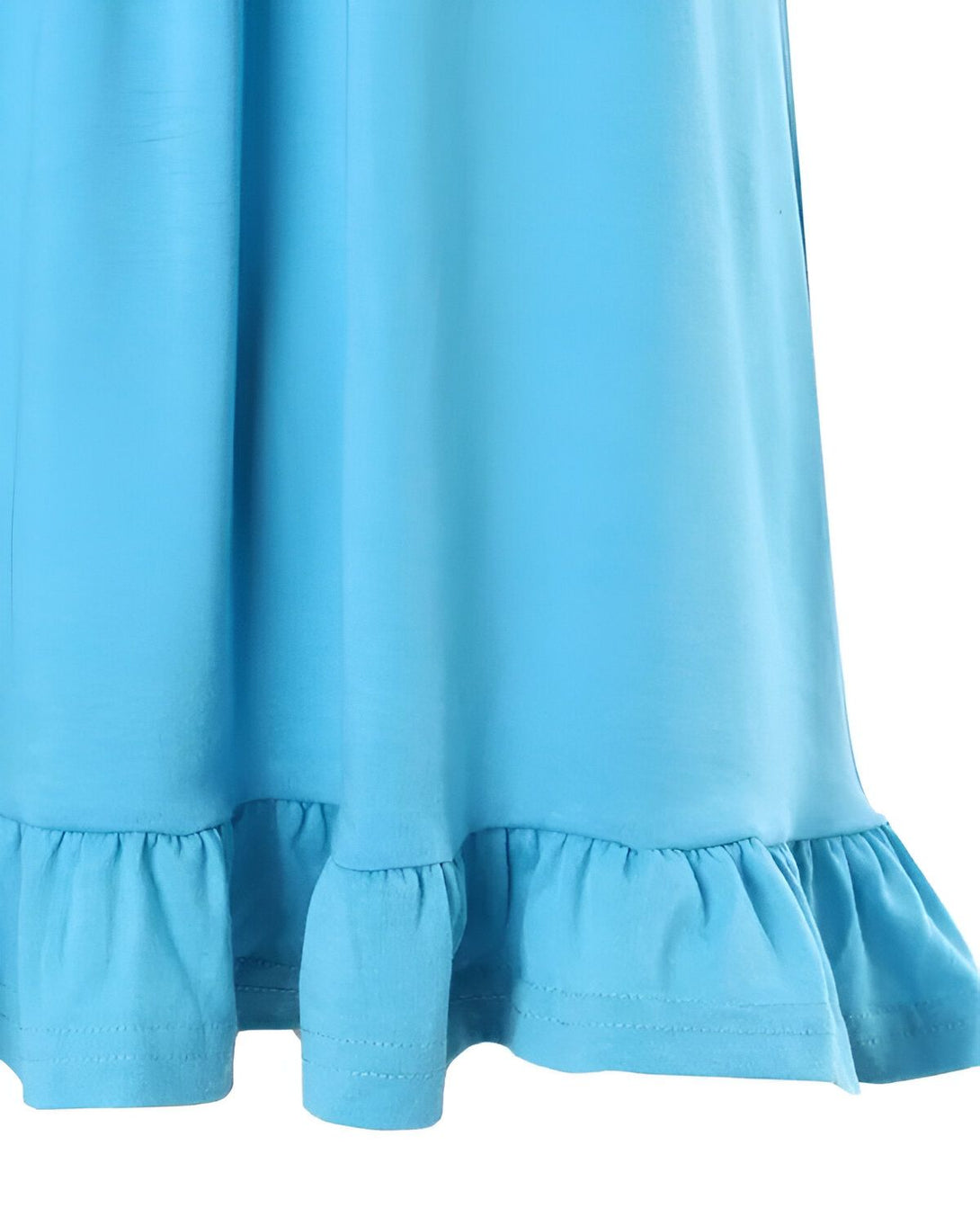 Une image d'une robe bleue avec des volants.