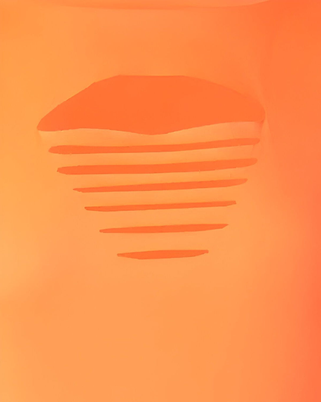 L'image est un cercle orange avec des lignes horizontales à l'intérieur.