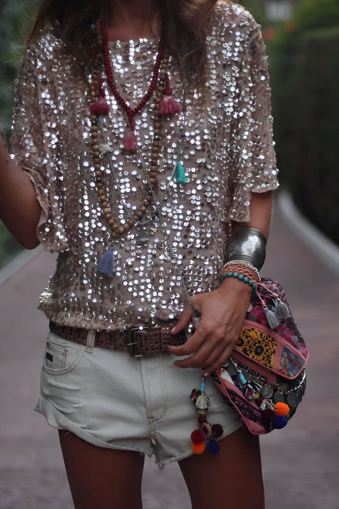 Haut Paillettes Chic Femme
