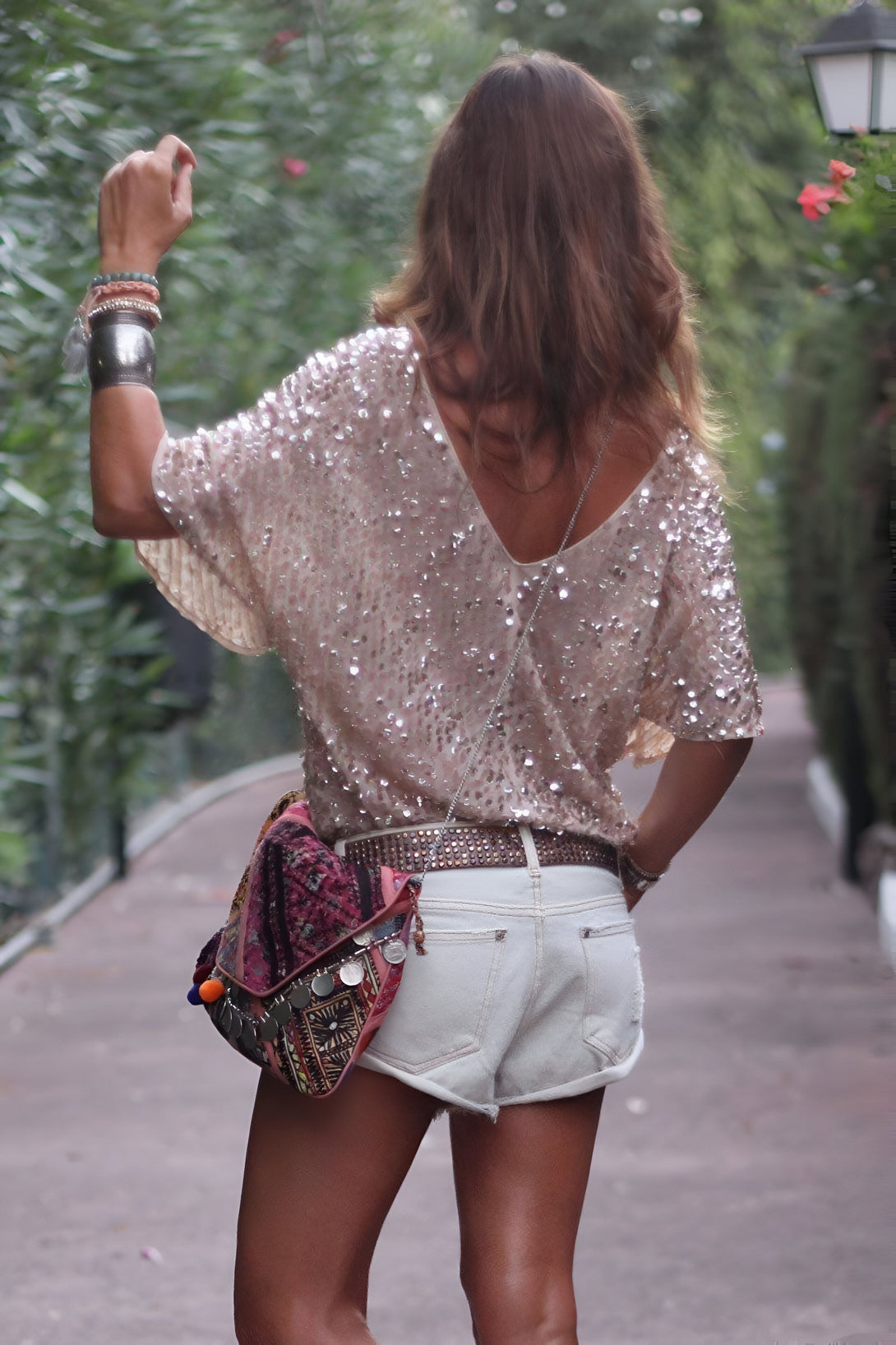 Haut Paillettes Chic Femme
