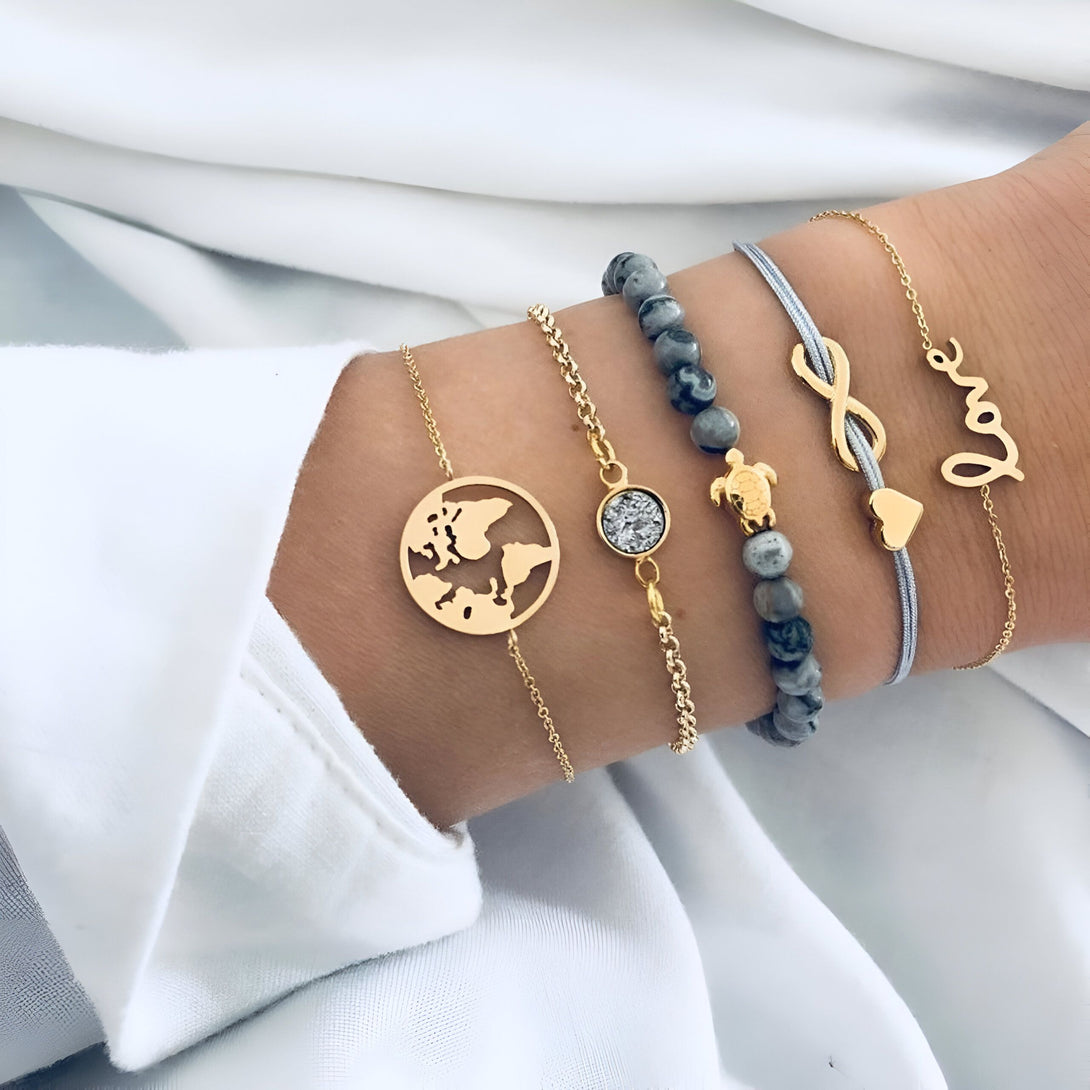 Lot de 5 Bracelets Femme Bohème Chic
