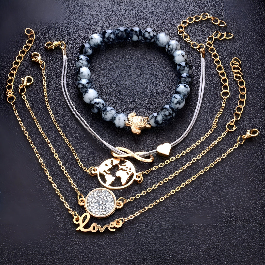 Lot de 5 Bracelets Femme Bohème Chic
