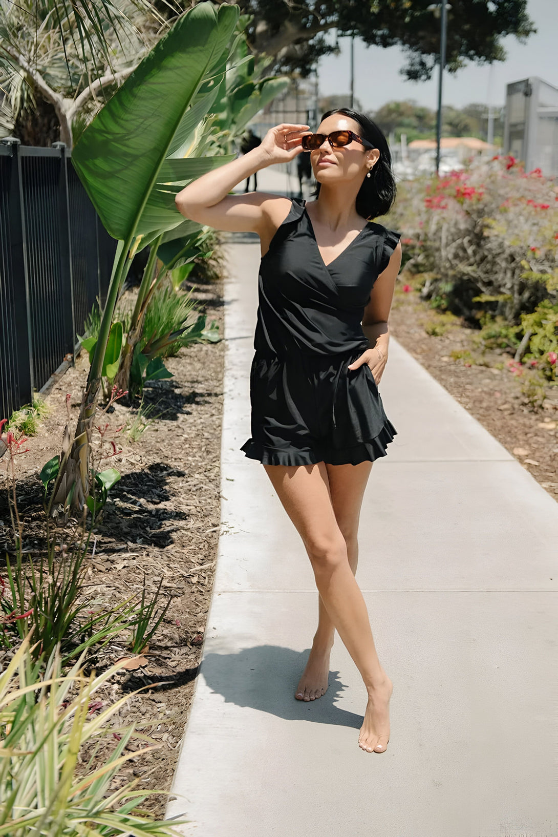 Maillot de Bain Allaitement Volants
