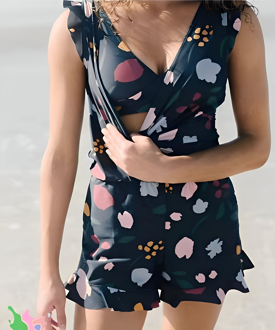 Maillot de Bain Allaitement Volants
