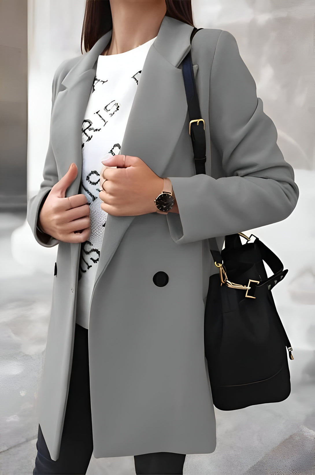 Manteau Femme Col Revers Automne-Hiver
