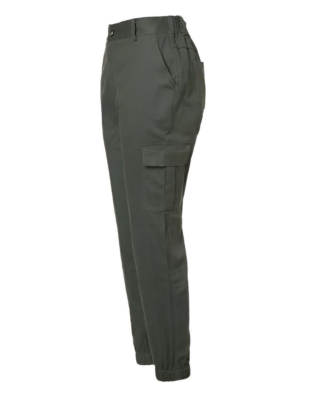 pantalon cargo vert kaki taille haute avec poches
