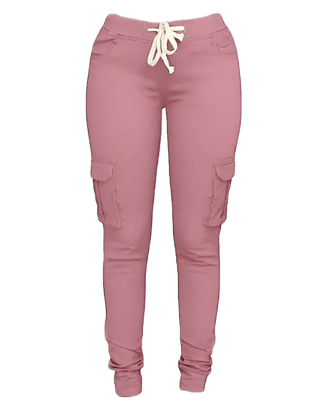 Ce pantalon cargo rose est un vêtement de style décontracté. Il est doté d'une taille haute, de poches cargo sur les côtés et d'un cordon de serrage à la taille. Il est parfait pour les sorties entre amis ou pour les activités de plein air.