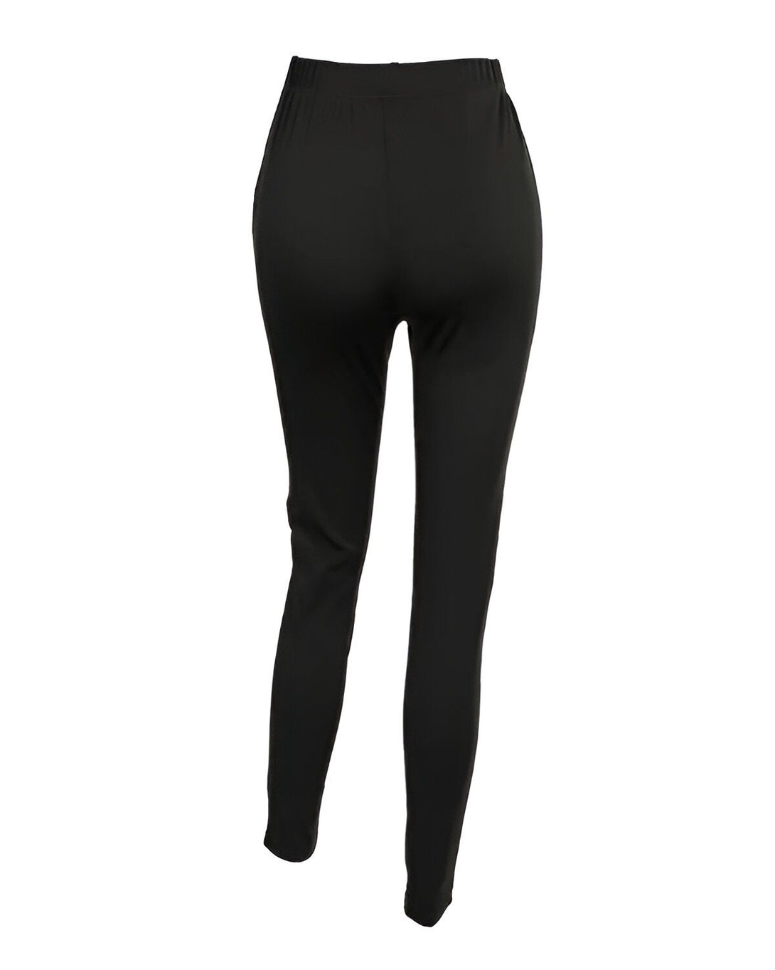 Pantalon skinny en maille transparente avec patch brodé en dentelle
