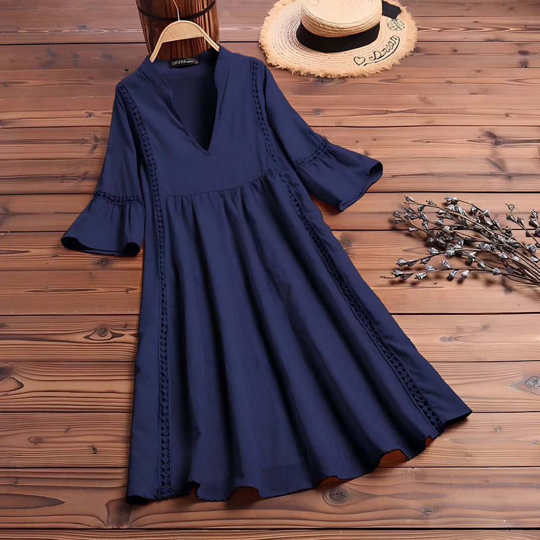 Robe Bohème Coton Été Manches Courtes
