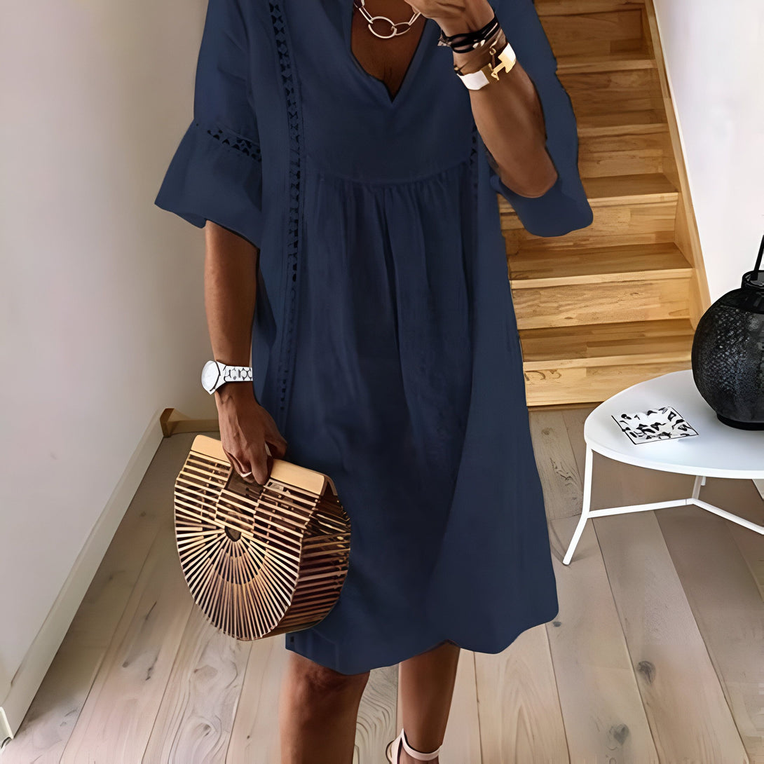 Robe Bohème Coton Été Manches Courtes
