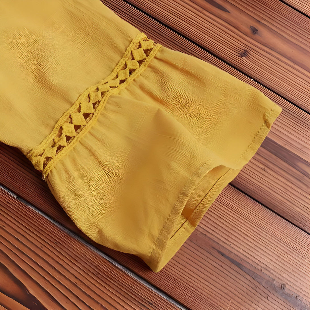 Robe Bohème Coton Été Manches Courtes
