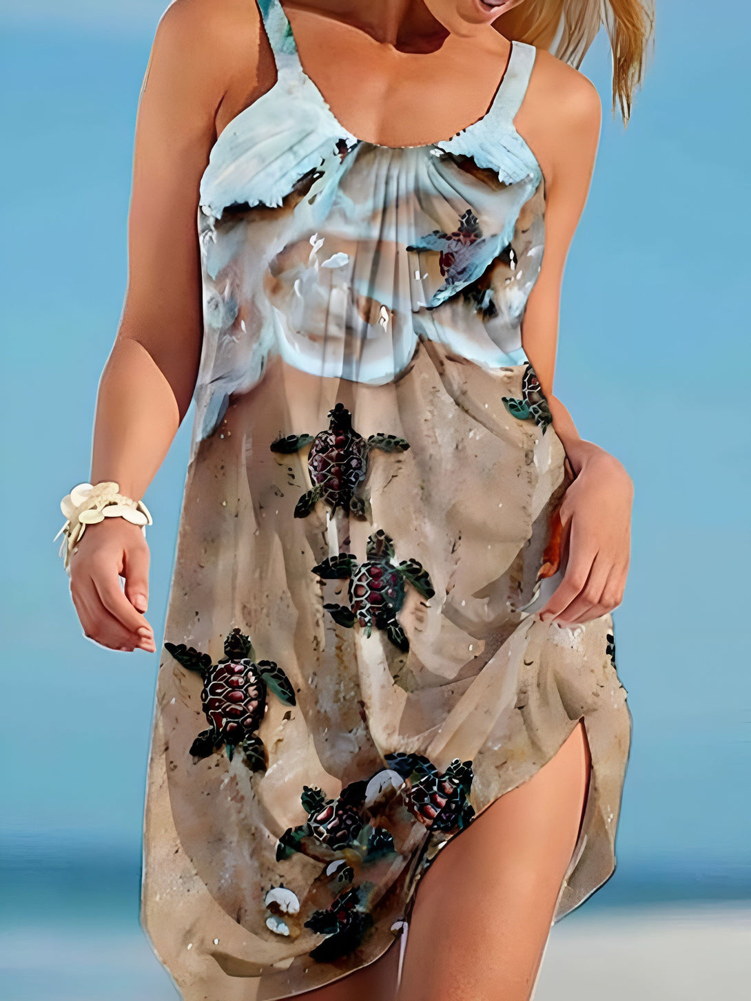 Robe d'été femme bohème sans manches
