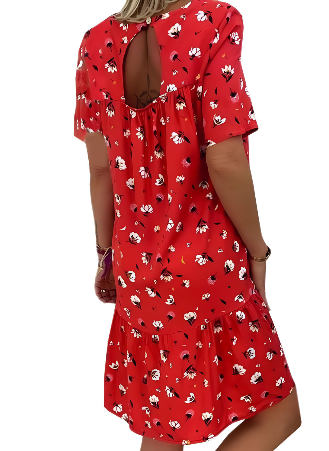 Robe d'été florale rouge
