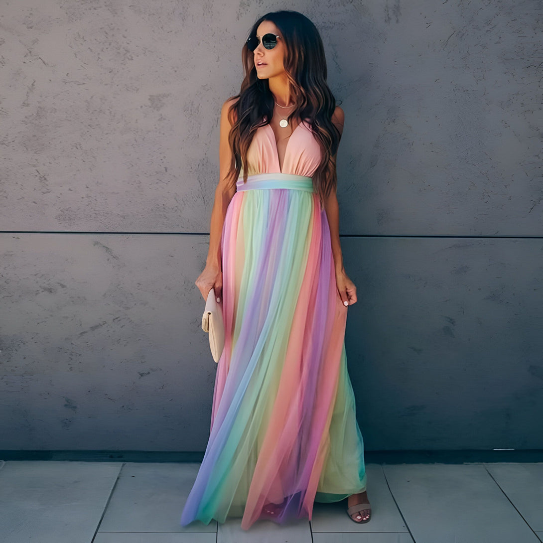 Robe Longue Arc-en-ciel Femme
