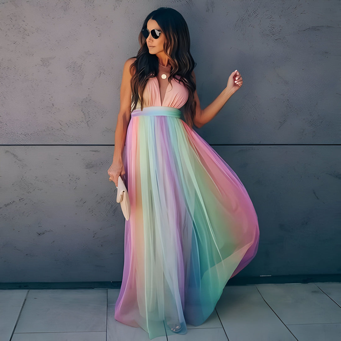 Robe Longue Arc-en-ciel Femme
