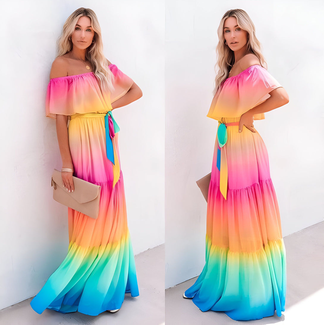 Robe Longue Bohème Arc-en-ciel
