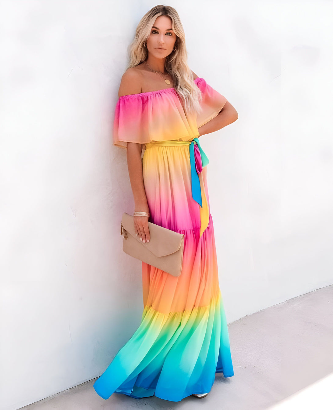 Robe Longue Bohème Arc-en-ciel
