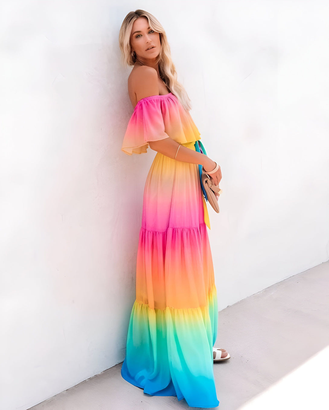 Robe Longue Bohème Arc-en-ciel
