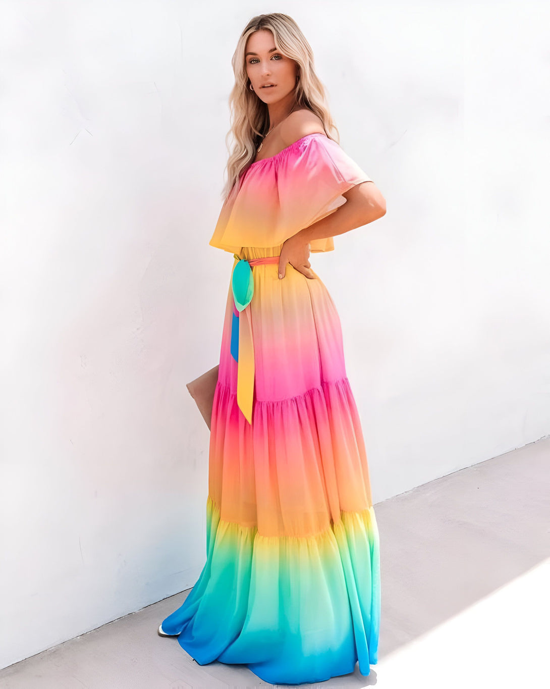 Robe Longue Bohème Arc-en-ciel
