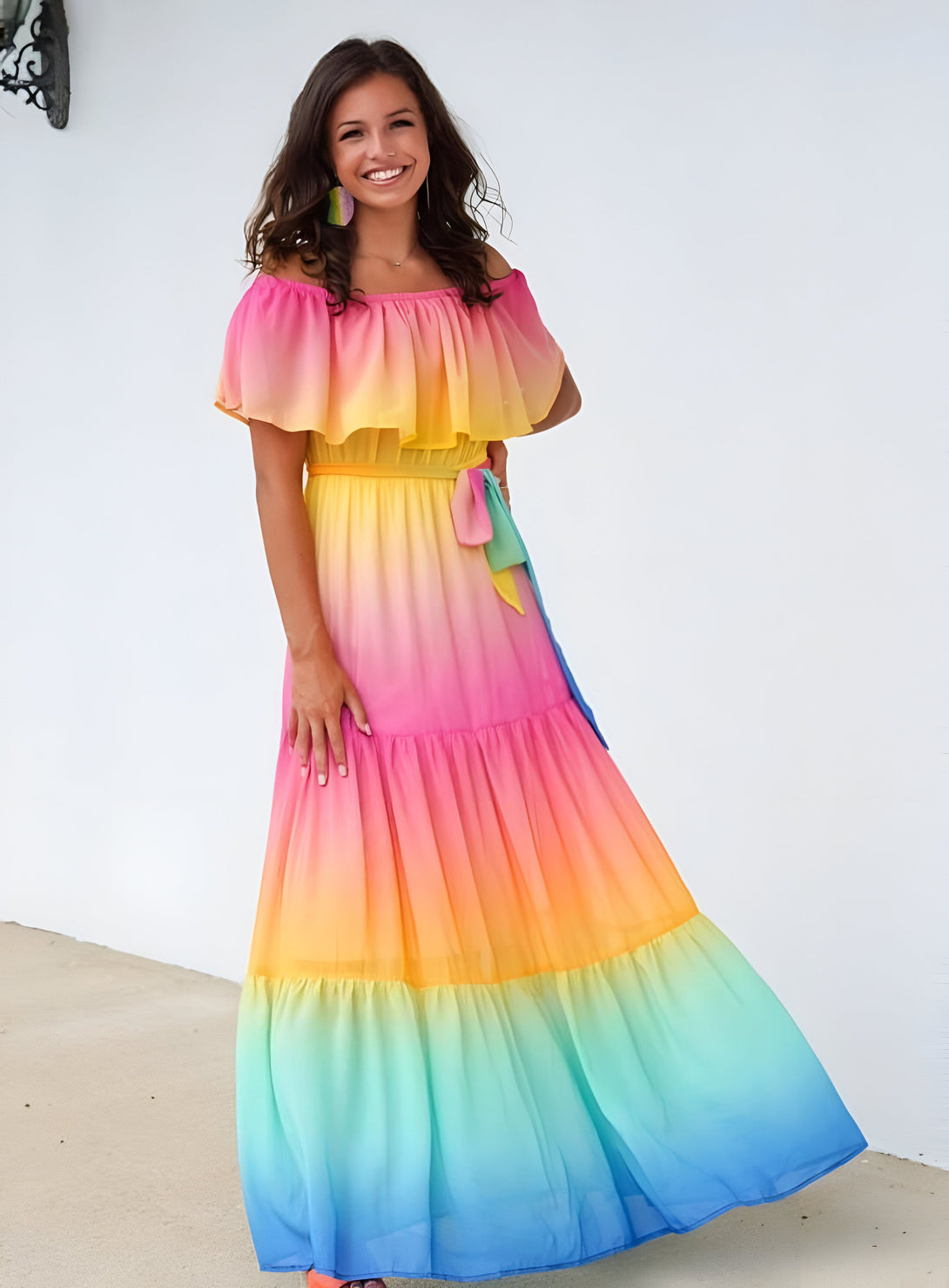 Robe Longue Bohème Arc-en-ciel

