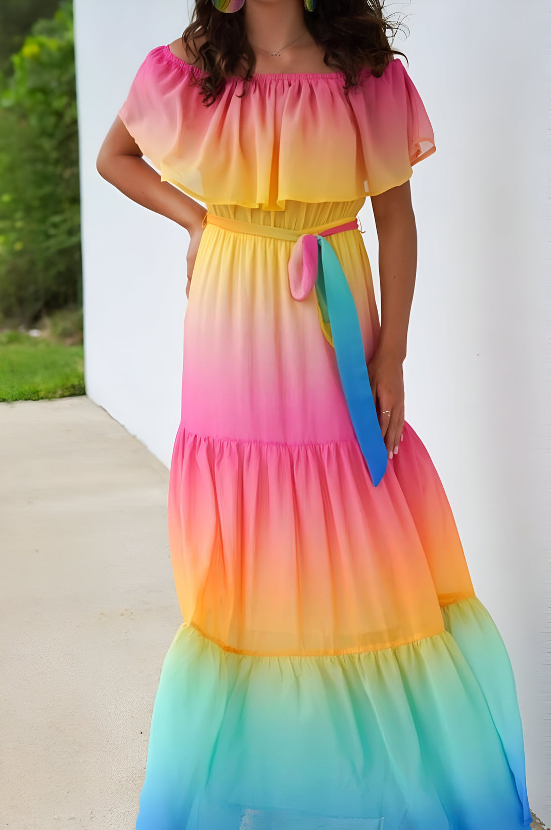 Robe Longue Bohème Arc-en-ciel
