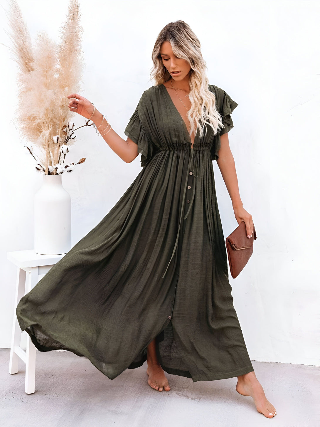 Robe Maxi Bohème Coton Été
