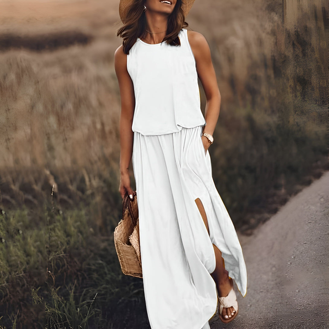 Robe Maxi Femme Été Sans Manches
