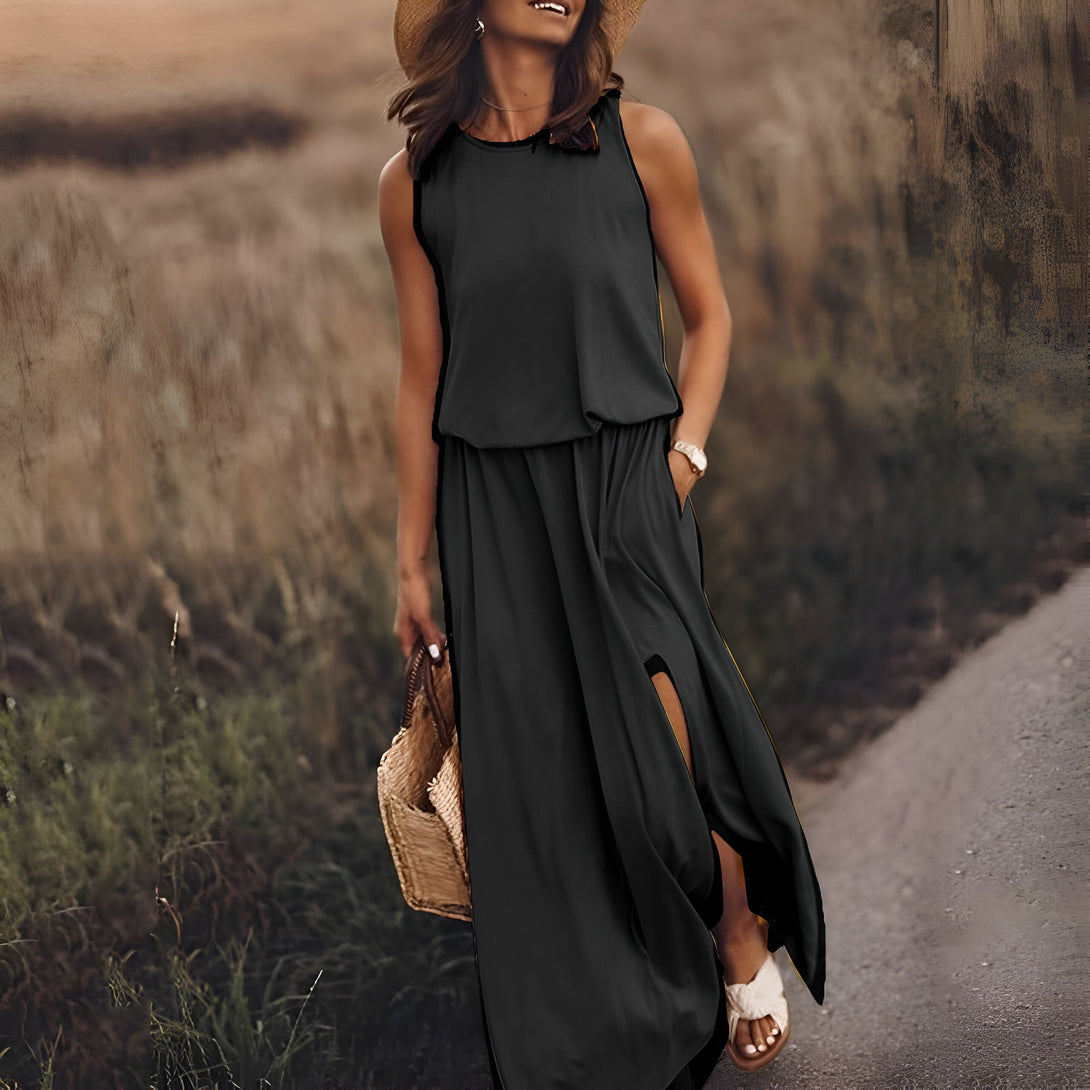 Robe Maxi Femme Été Sans Manches
