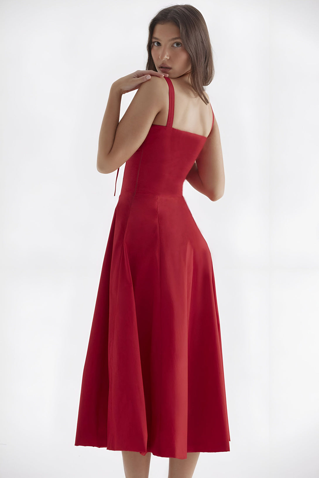 Robe mi-longue corset effet cintré
