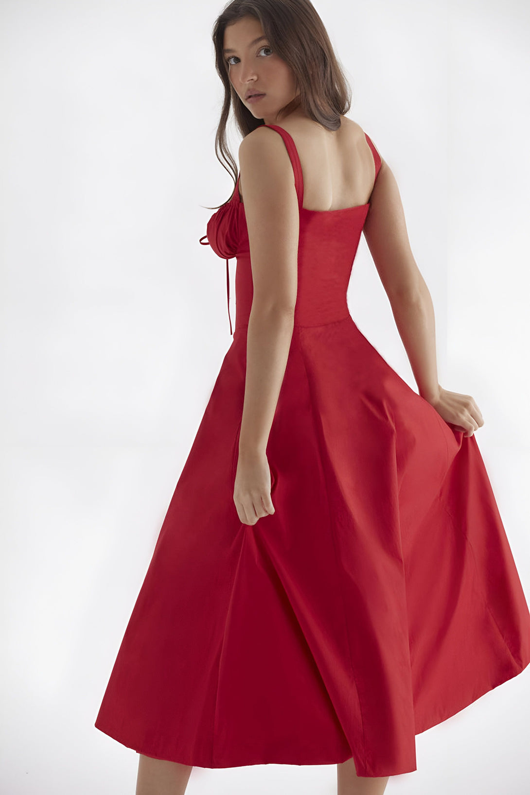 Robe mi-longue corset effet cintré
