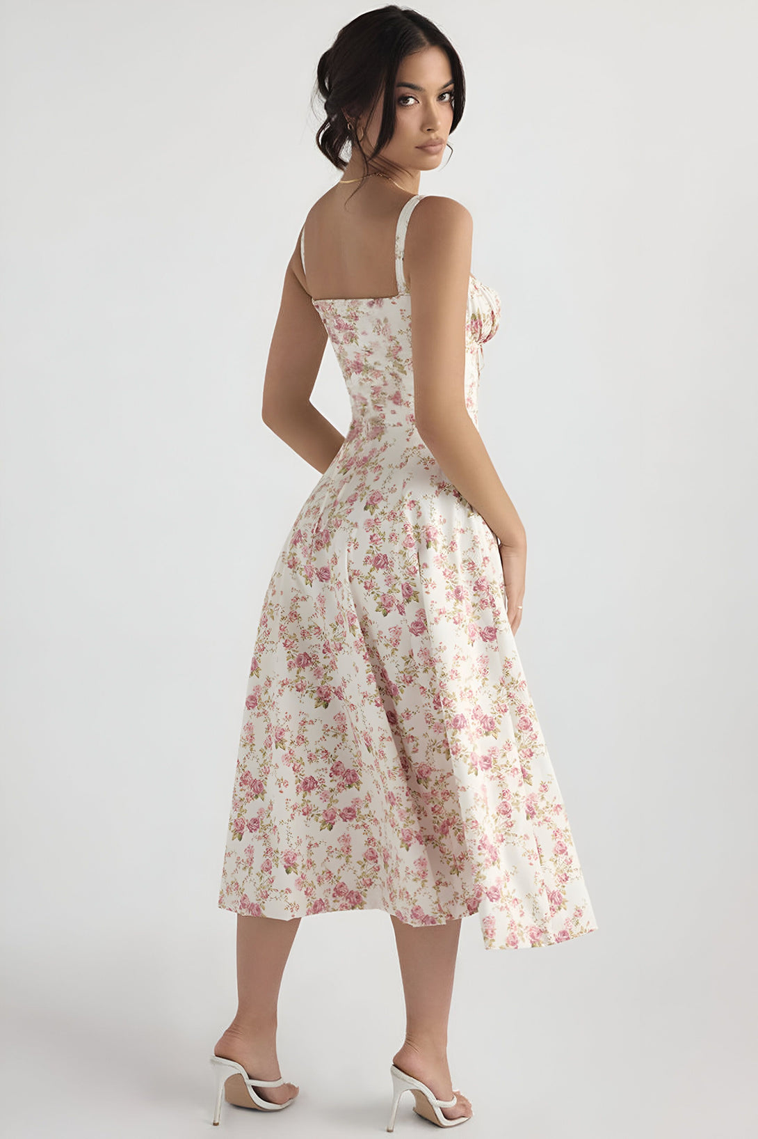Robe mi-longue corset effet cintré

