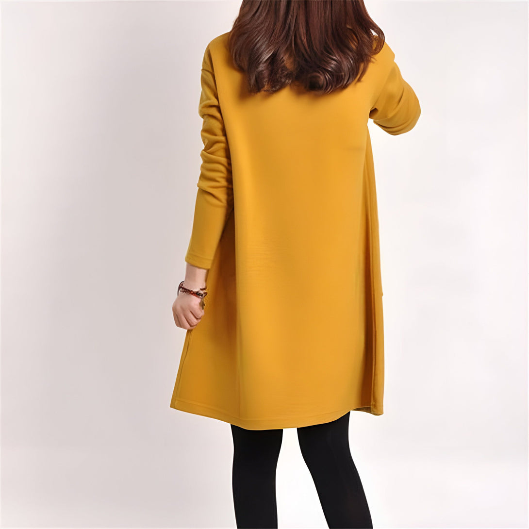 Robe mi-longue évasée femme poche
