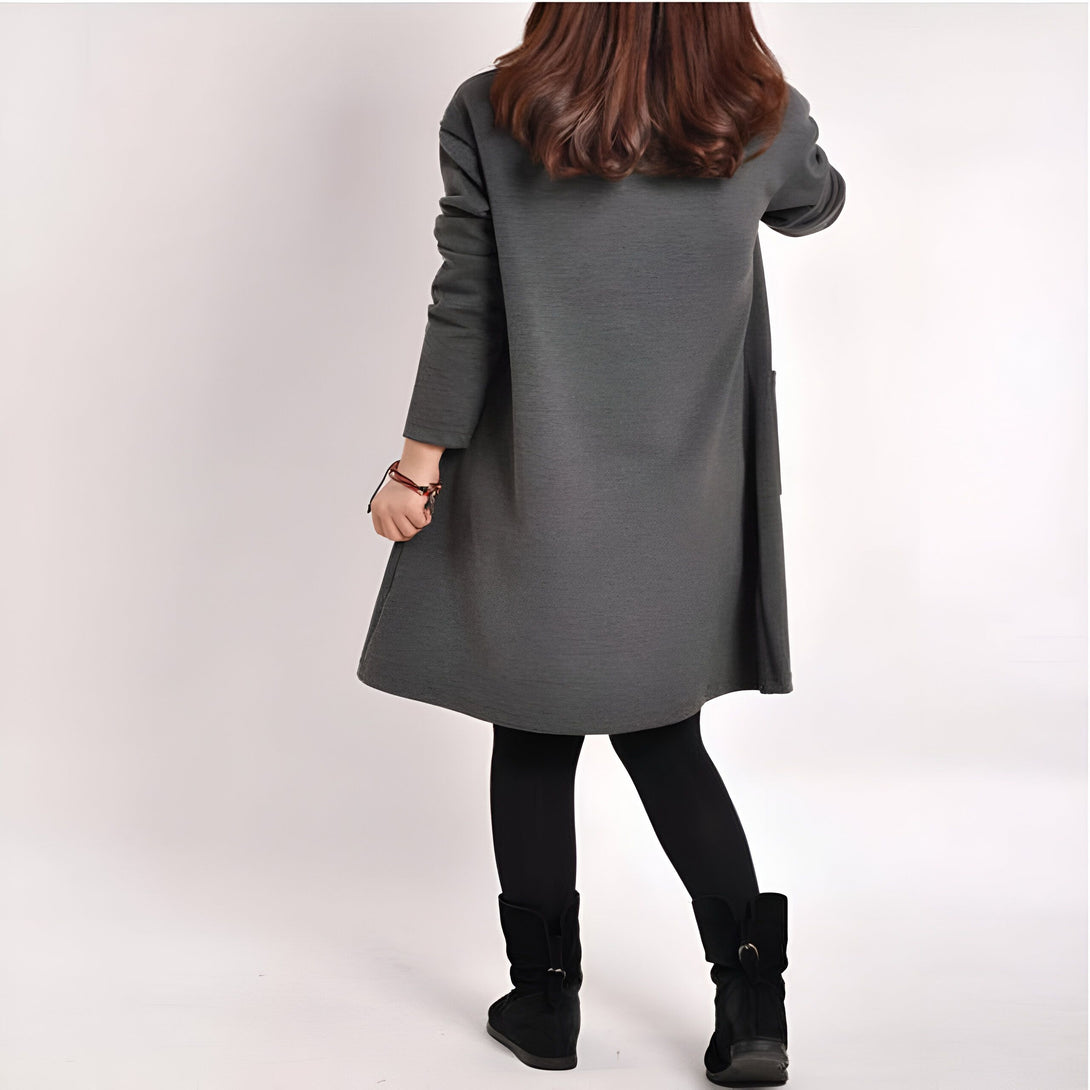 Robe mi-longue évasée femme poche
