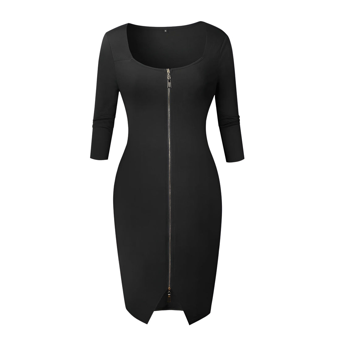 Robe Moulante Fermeture Éclair Femme
