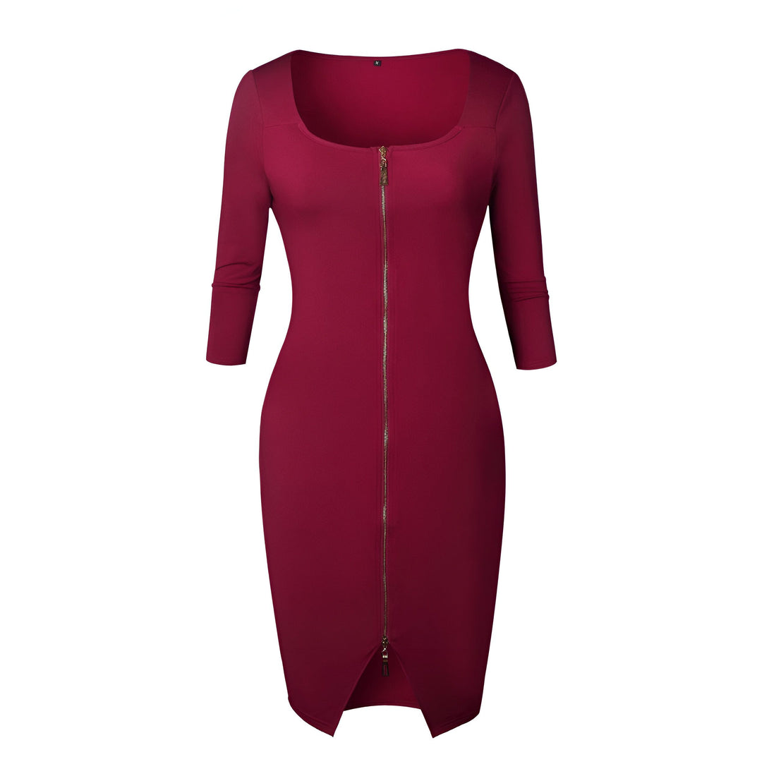 Robe Moulante Fermeture Éclair Femme
