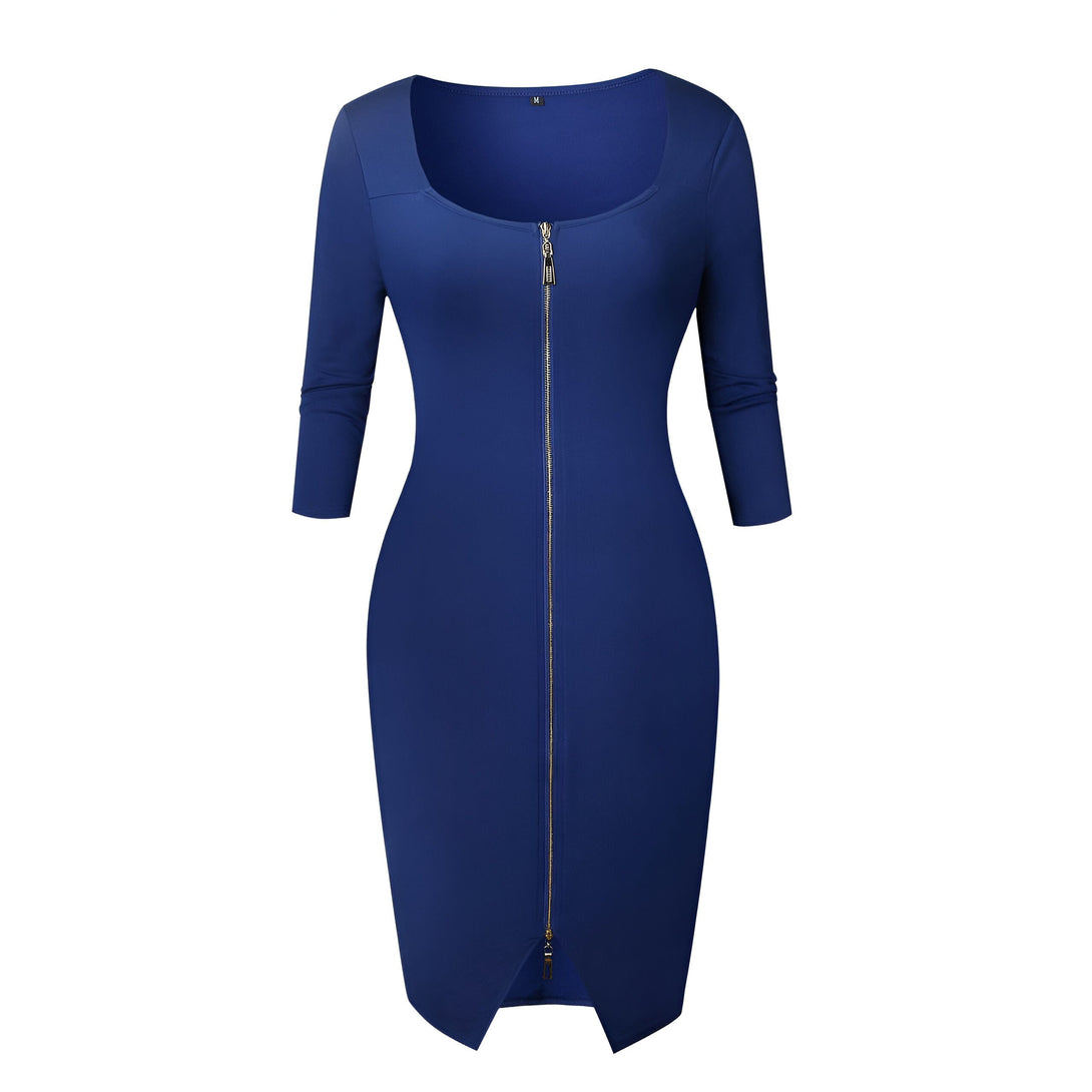 Robe Moulante Fermeture Éclair Femme
