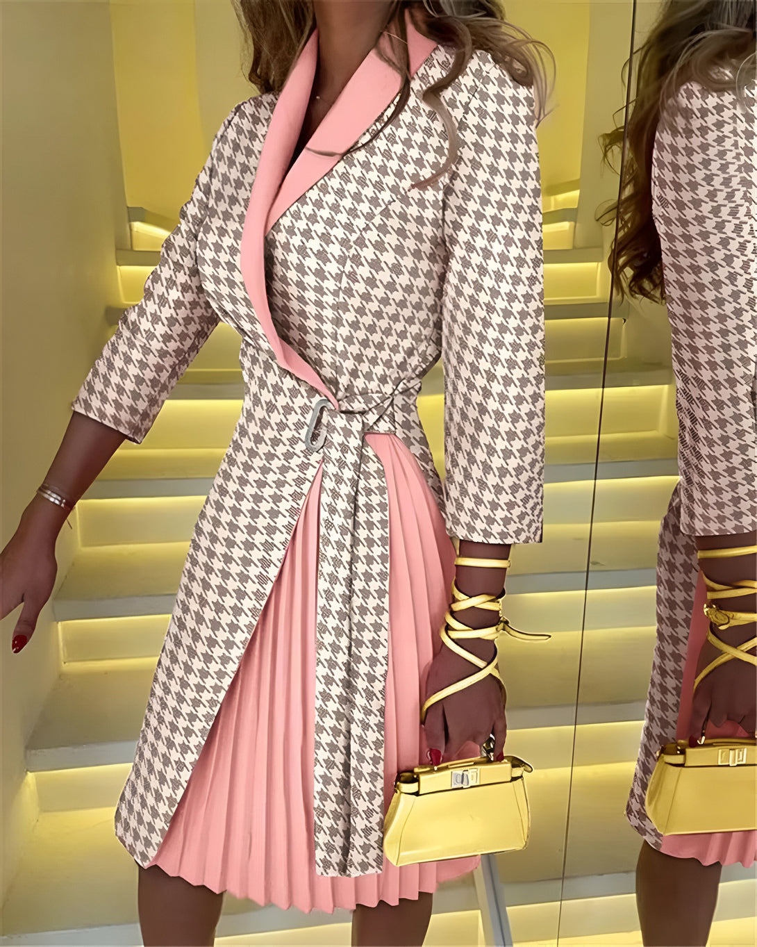 Robe Plissée Cache-Cœur Femme Été
