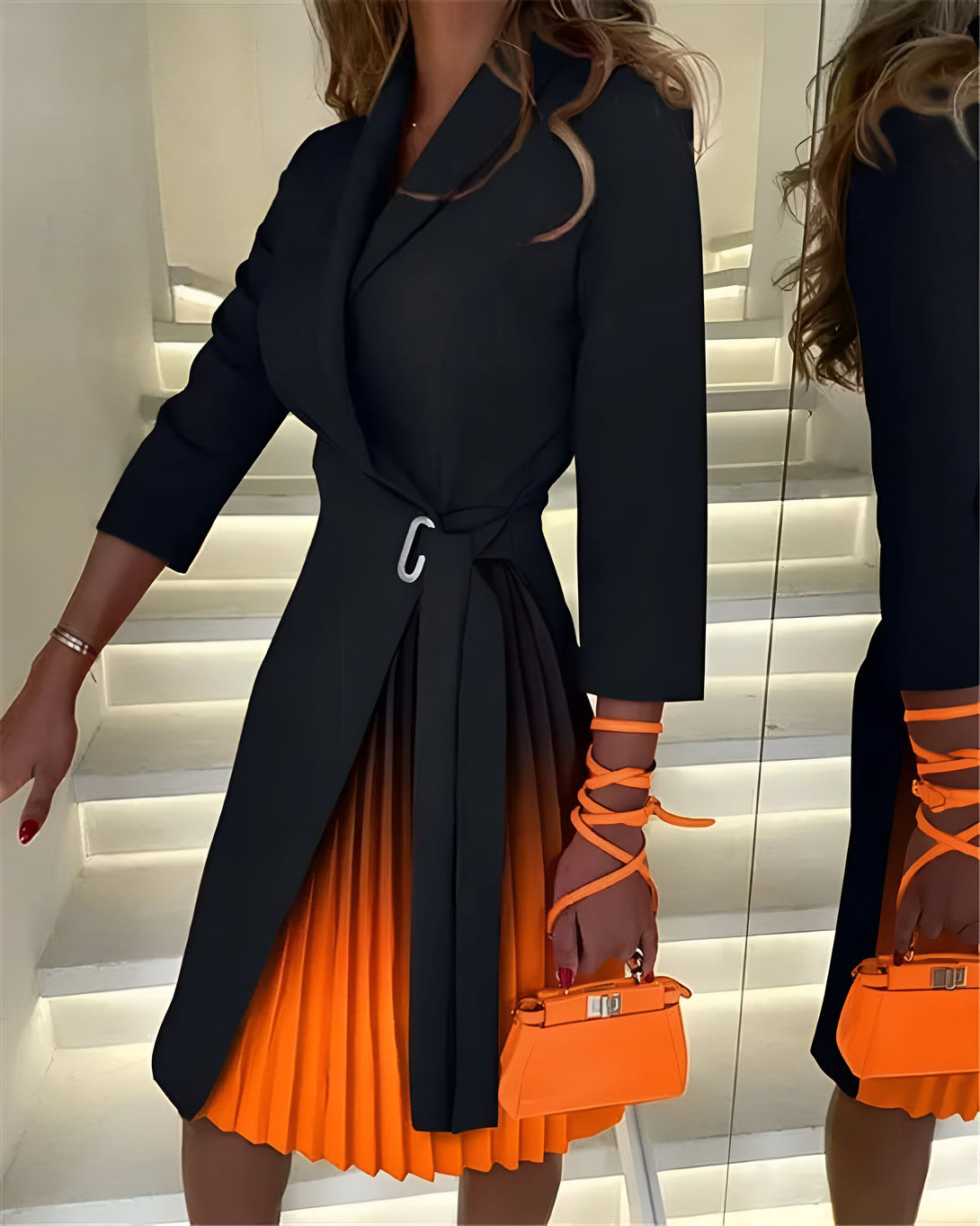 Robe Plissée Cache-Cœur Femme Été
