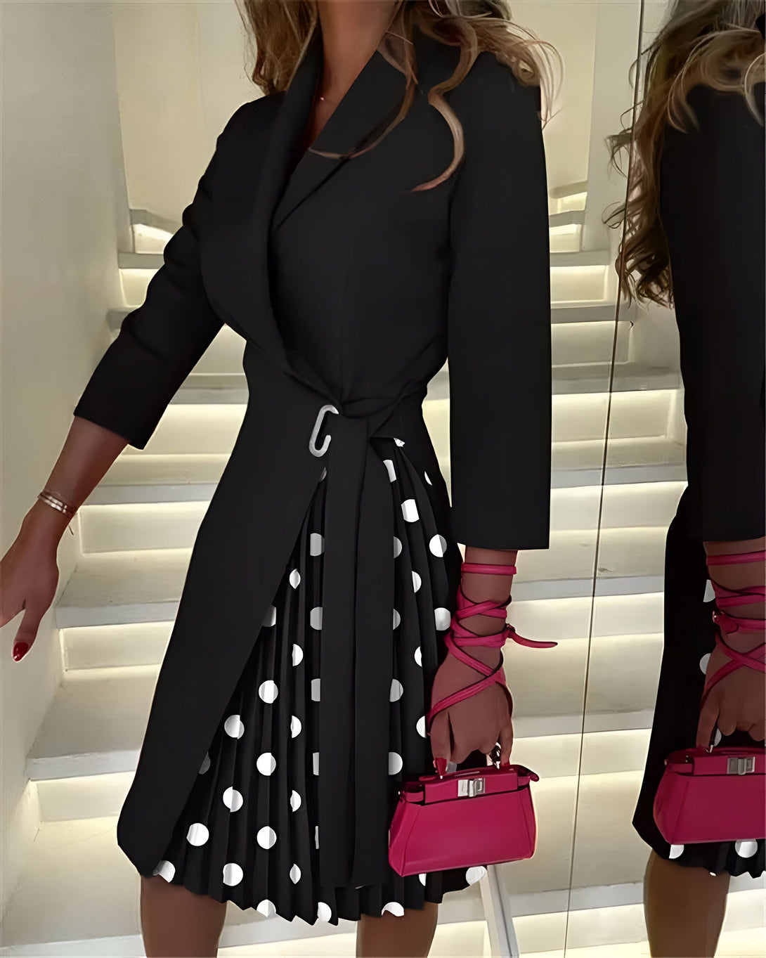 Robe Plissée Cache-Cœur Femme Été
