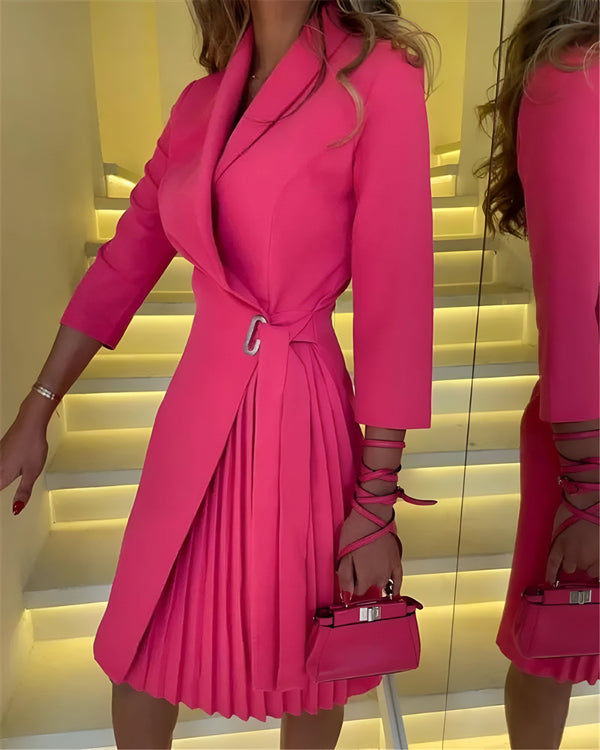 Robe Plissée Cache-Cœur Femme Été
